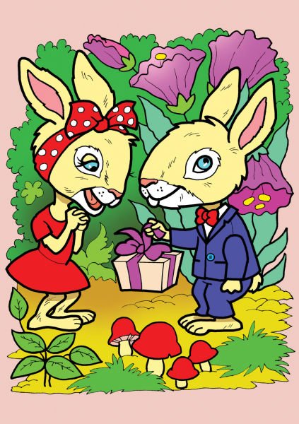 Art Puzzle Tavşanlar Ve Ayi Ailesi 35+60 Parça 4498