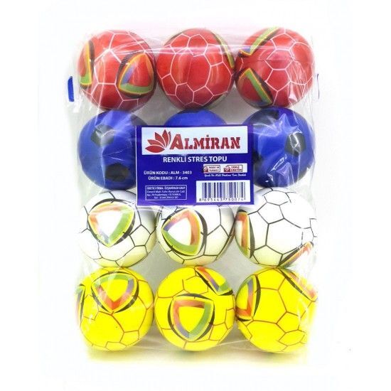 Almiran Renkli Stres Topu 10 Cm 3405
