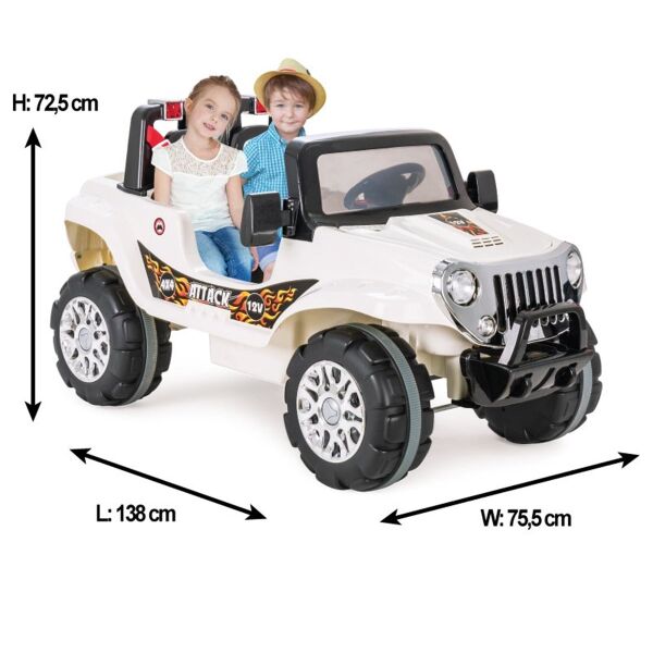 Pilsan Attack Çift Kişilik Kumandalı Akülü Araba 05272