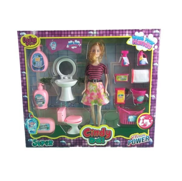 Oydaş Cindy Doll Lavabo & Temizlik Set Bebek 02452