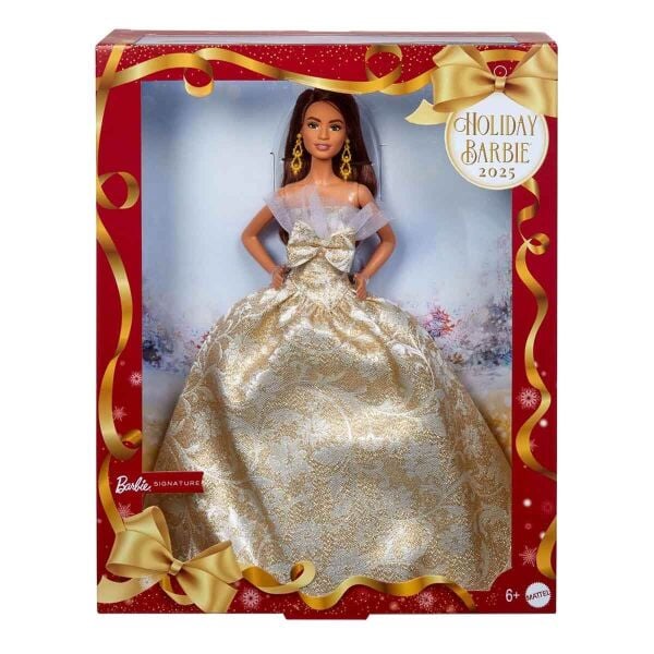 Mattel Barbie 2025 Mutlu Yıllar Altın Rengi Elbise