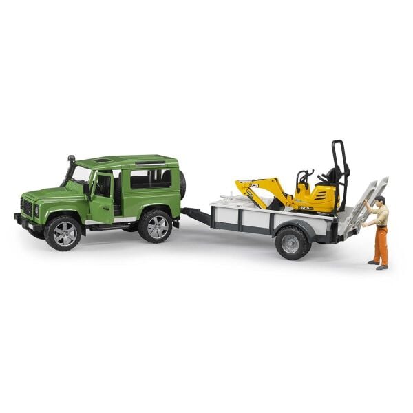 Bruder Land Rover Arazi Aracı  Jcb Mini Kazıcı BR02593
