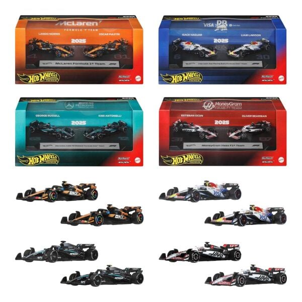 Mattel How Wheels 2 Li Formula 1 Yarış Araba Seti