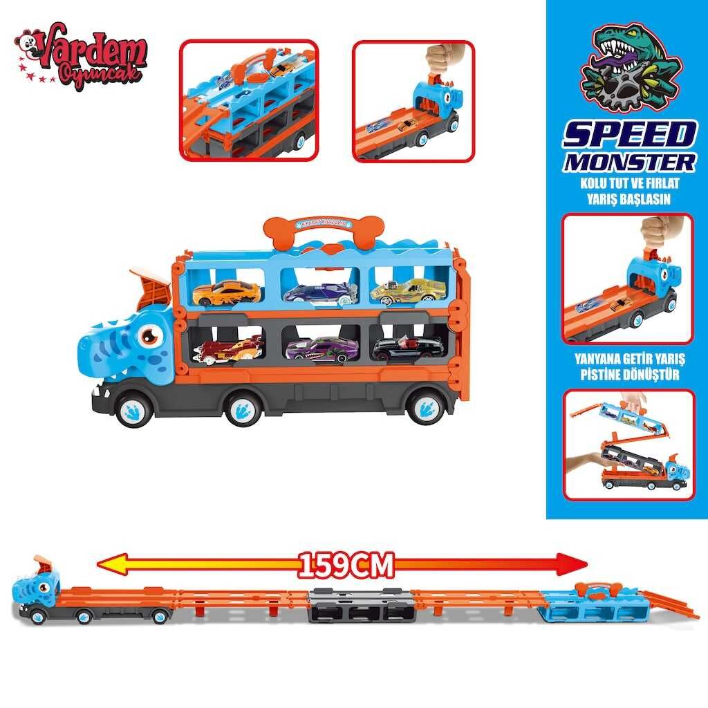 Vardem Parkurlu Firlatan Dinozor Tir 6Araçlı GD001