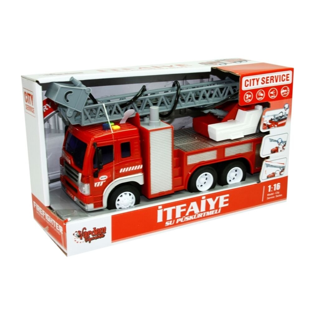 Vardem 1:16 Sürtmeli Sesli Işıklı İtfaiye WY351A-W