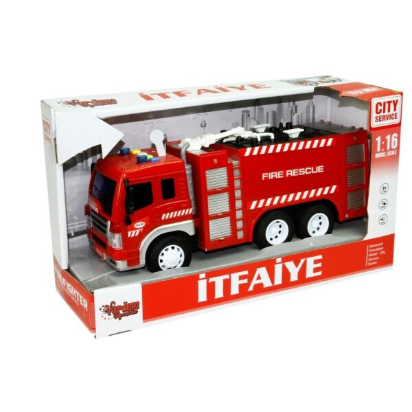 Vardem 1:16 Sürtmeli Sesli Işıklı İtfaiye WY350A-W