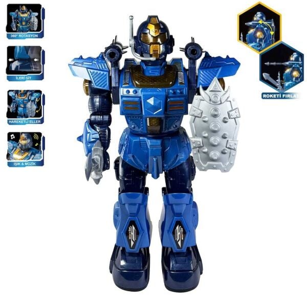 Vardem Işıklı Müzikli Roket Atan Robot DF-6051