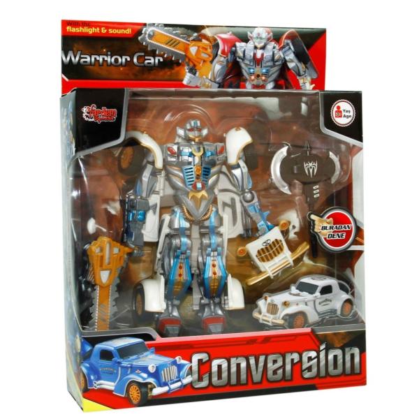 Vardem Kutulu Dönüşebilen Robot Araba Işıklı Sesli