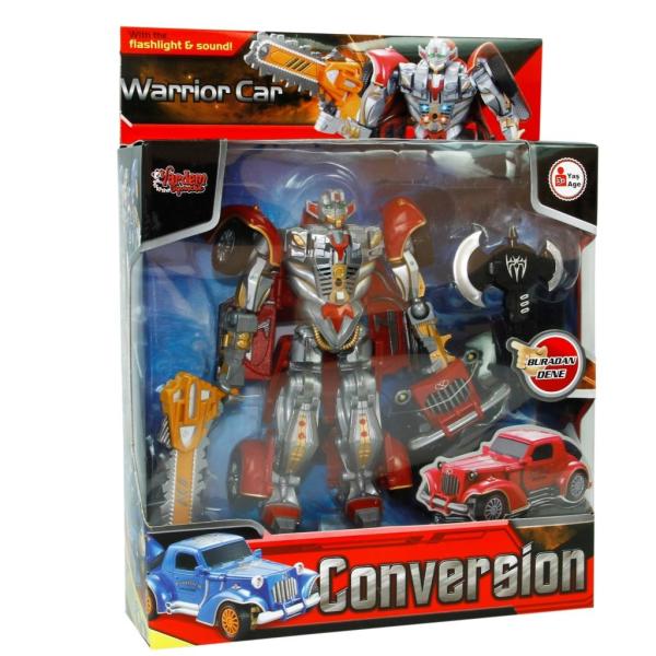 Vardem Kutulu Dönüşebilen Robot Araba Işıklı Sesli