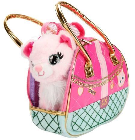 Sunman Taşıma Çantalı Peluş Kedi Pembe