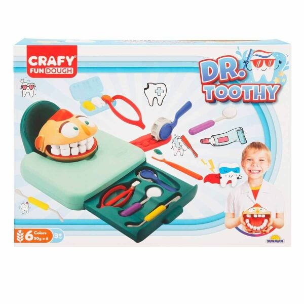 Sunman Crafy Dr Toothy Oyun Hamuru Seti 15 Parça