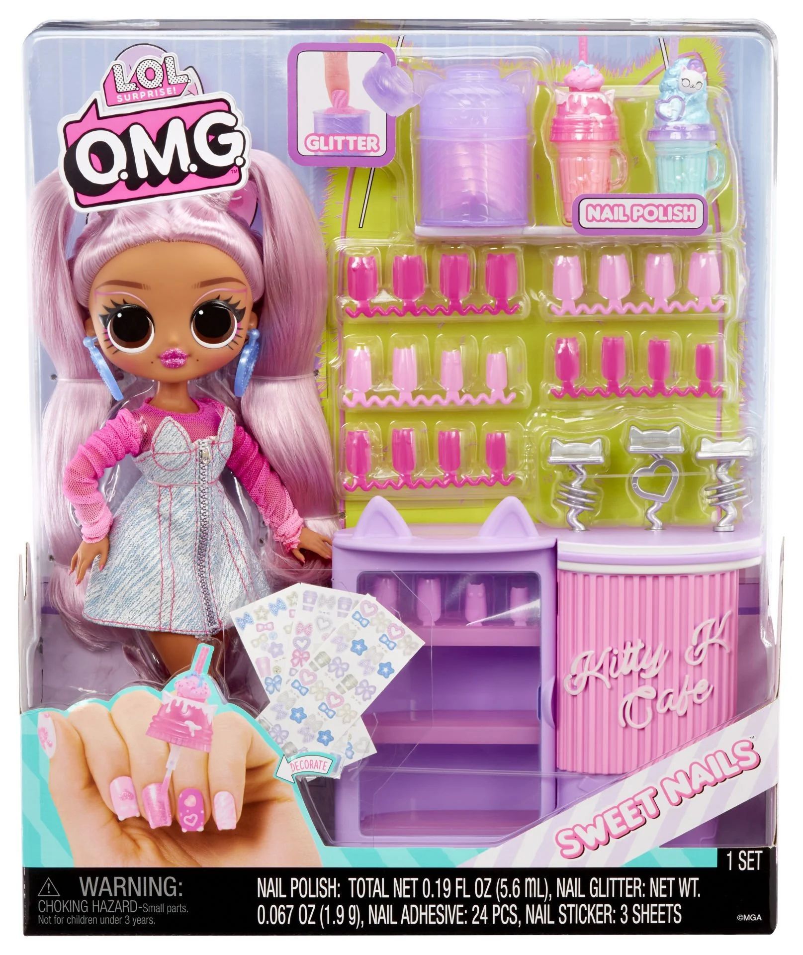 Adore L.O.L. Surprise Sweet Nails OMG Kitty K Kafe