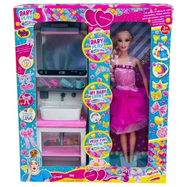 Oydaş Kutuda Aynalı Lavabo Bebekli 02390