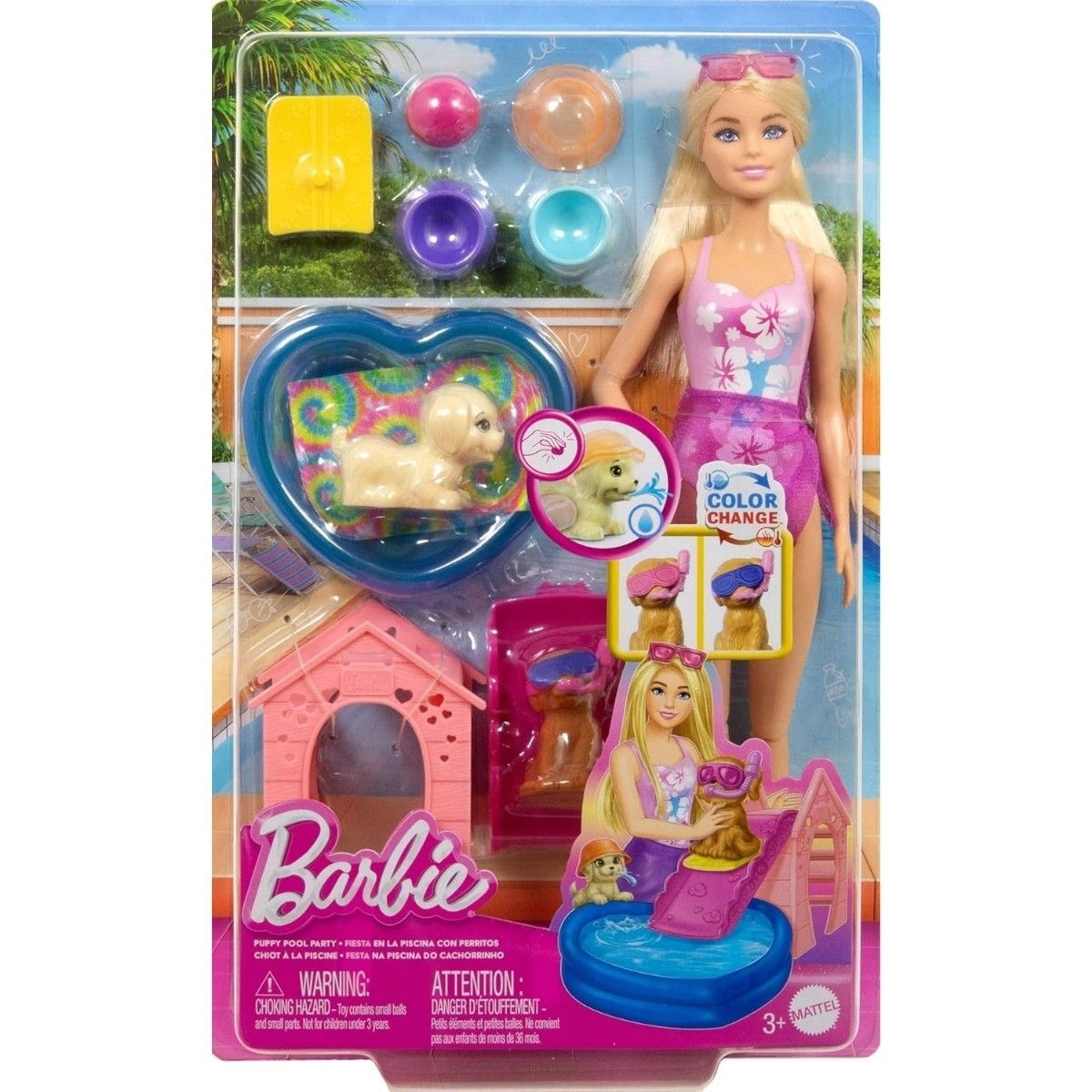 Mattel Barbie Köpekçikle Havuz Partisi JBF35