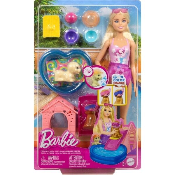 Mattel Barbie Köpekçikle Havuz Partisi JBF35