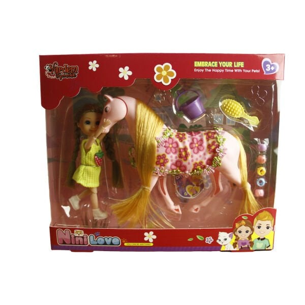 Vardem Kutulu Taraklı Büyük Atlı Bebek Set WL-5581