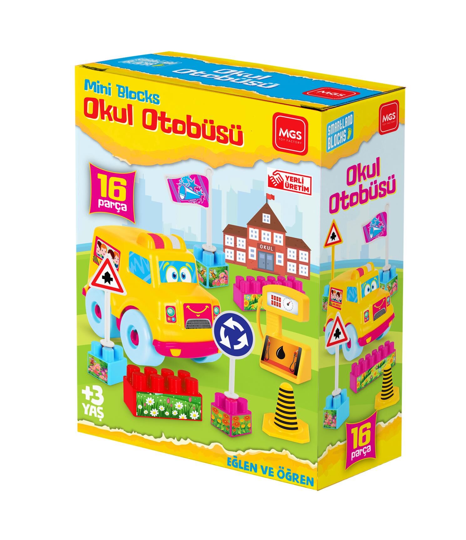 Mgs Smartland Blocks Okul Otobüsü Yarış Arabası