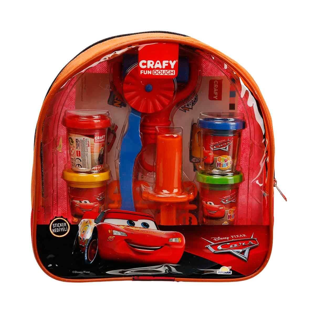 Sunman Crafy Cars Sırt Çantalı Oyun Hamuru Seti 200 gr. 18 Parça