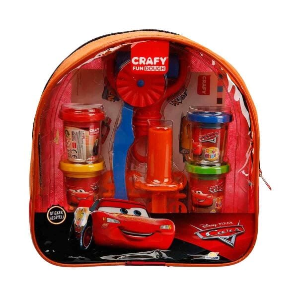 Sunman Crafy Cars Sırt Çantalı Oyun Hamuru Seti 200 gr. 18 Parça