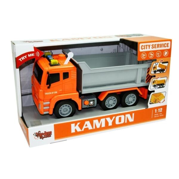 Vardem 1:12 Sürtmeli Sesli Işıklı Damperli Kamyon WY810A-WY810B