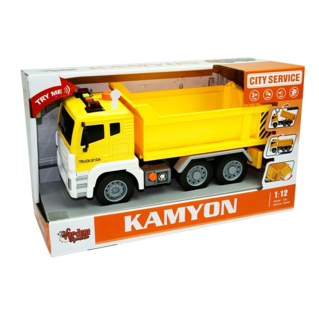 Vardem 1:12 Sürtmeli Sesli Işıklı Damperli Kamyon WY810A-WY810B