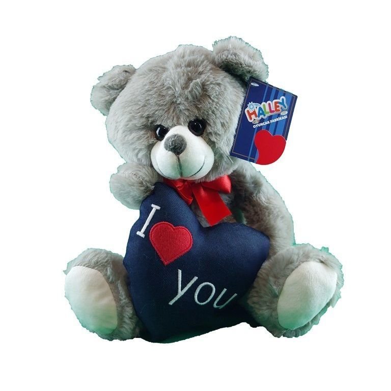 Halley 30 Cm I Love You Kalpli Ayı (Kot Kalpli)