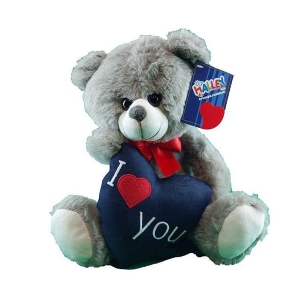 Halley 30 Cm I Love You Kalpli Ayı (Kot Kalpli)