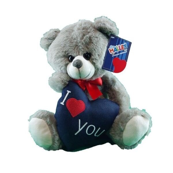 Halley 30 Cm I Love You Kalpli Ayı (Kot Kalpli)