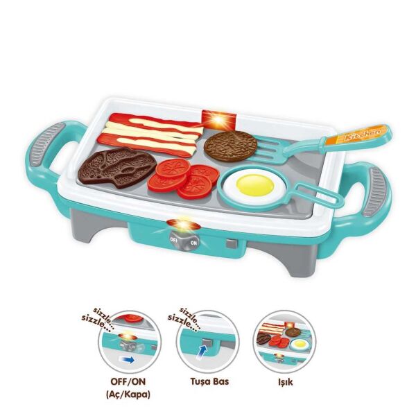 Vardem Işıklı Aksesuarli Teppanyaki Izgara QF2908P