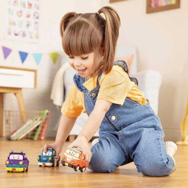 Isabel 3'Lü Mini Çek Bırak Araba Seti Polis Retro