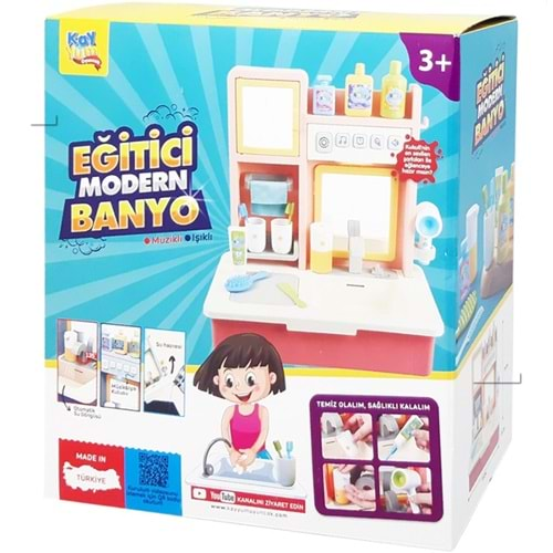 Kayyum Eğitici Sesli Modern Banyo Lavabo Pembe 704