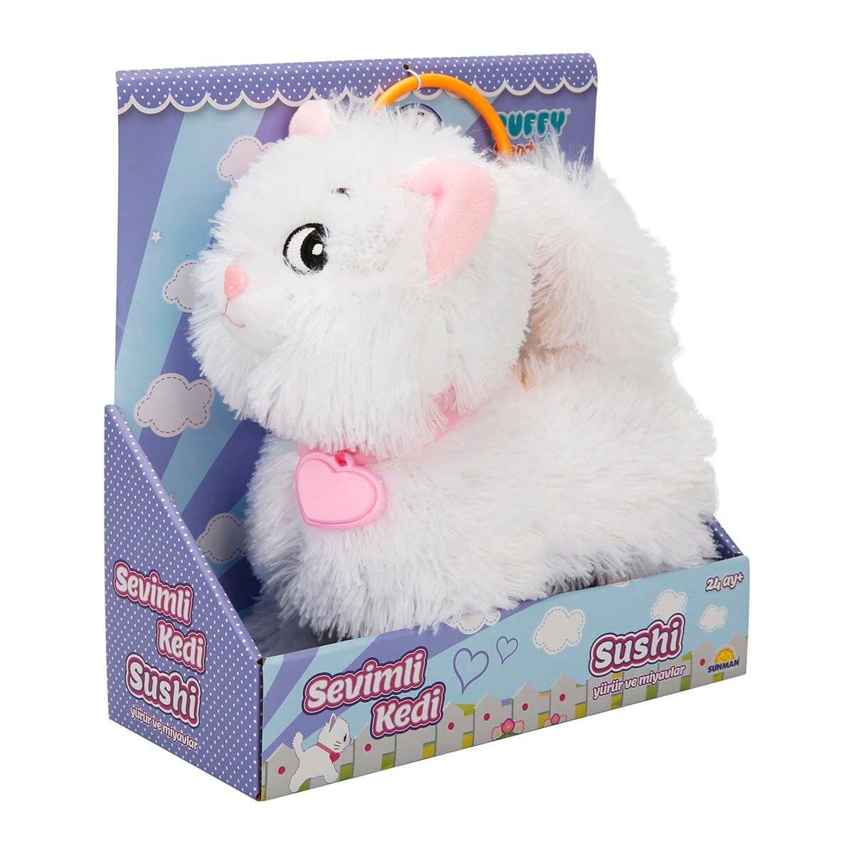 Sunman Hareketli Peluş Sevimli Kedi Beyaz S0000337