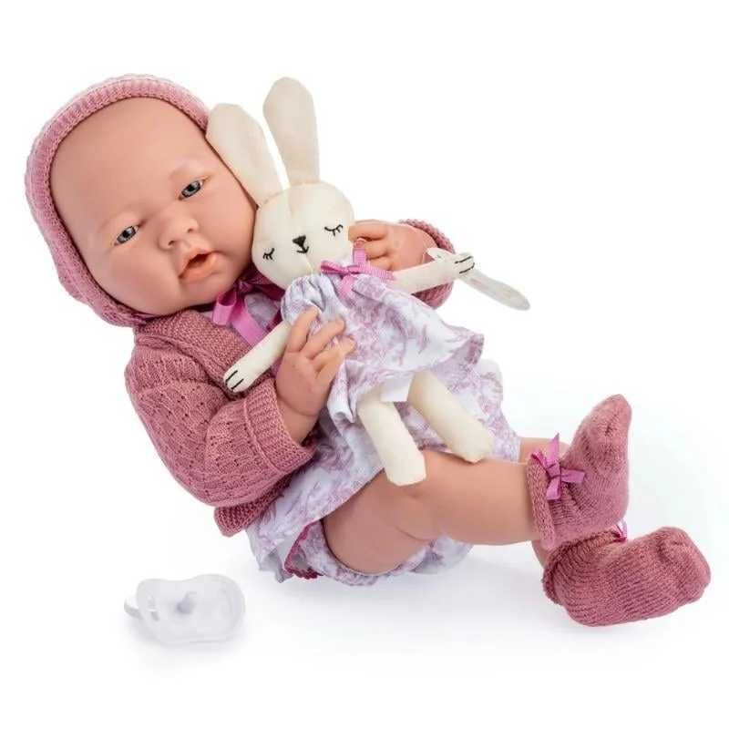 Isabel Oyuncak Bebek 38 Cm Pembe Hırka Ve Tavşanlı