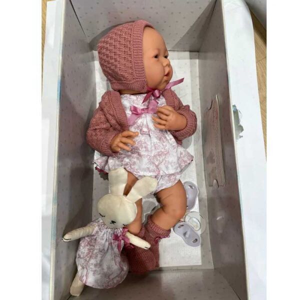 Isabel Oyuncak Bebek 38 Cm Pembe Hırka Ve Tavşanlı