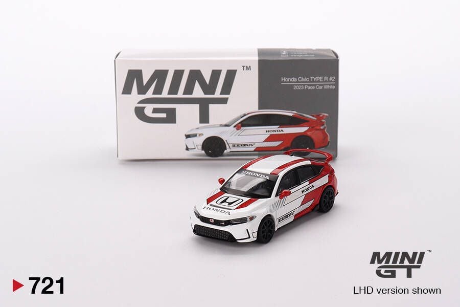 Mini GT 1/64 Honda Civic Type R 2023 Pace Car Whit