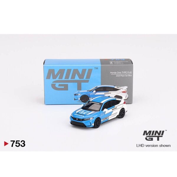 Mini GT 1/64 Honda Civic Type R 2023 Pace Car Blue