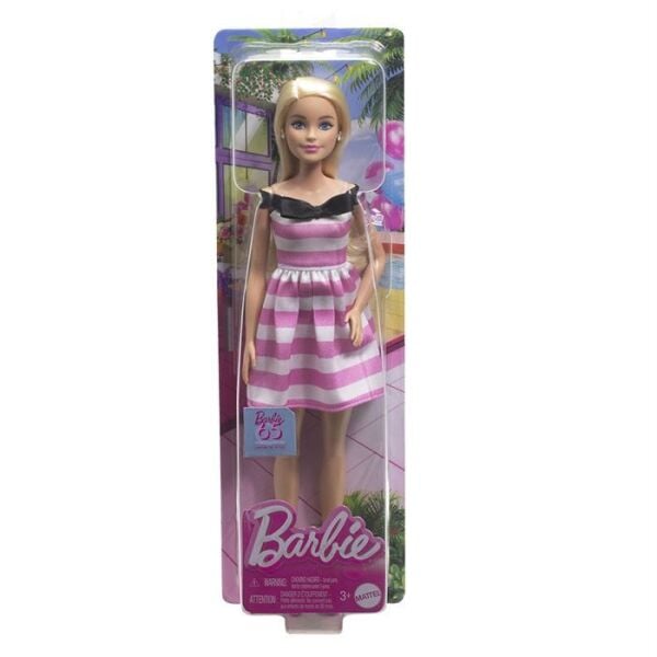 Mattel Barbie 65.Yıl Özel Pembe Elbiseli Bebek HTH66