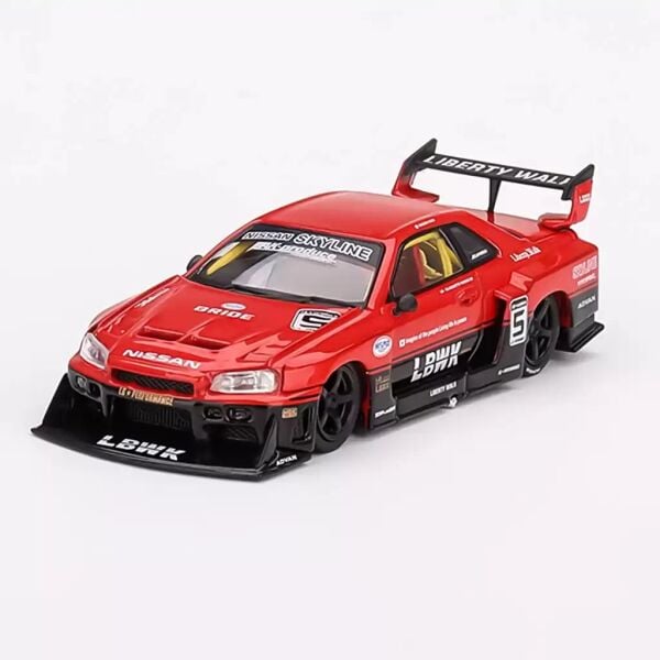 Mini GT 1/64 Nissan LB ER34 Silhouette Skyline Red