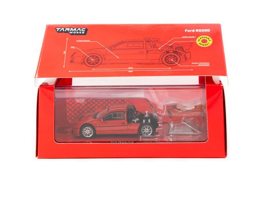 Tarmac 1/64 Ford RS200 RED