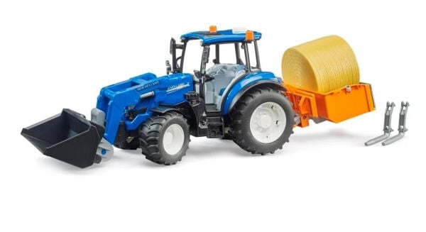 Bruder New Holland T5 120 Kepçeli Ataşman Setli