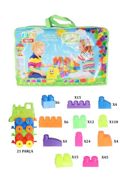 Toru Play Blox Neon 266 Parça Çantalı 3028