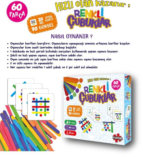 Kidssan Renkli Çubuklar Oyunu 90247