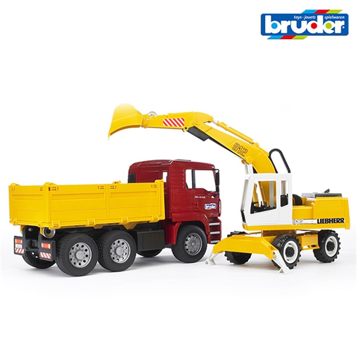 Bruder Man Damperli Kamyon Ve Liebherr Ekskavatör BR02751