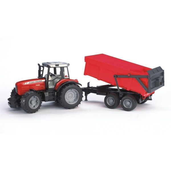 Bruder Massey Ferguson 7480 Traktör  Römork BR02045