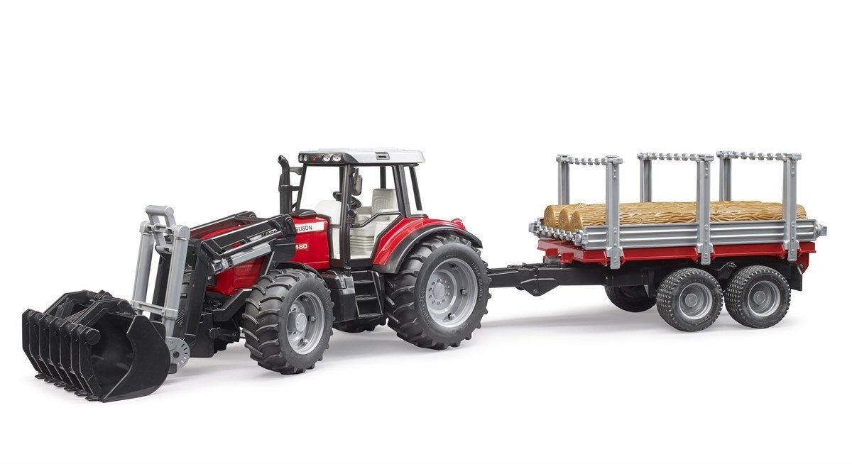 Bruder Massey Ferguson 7480 Ve Kütük Taşıma ve Römork BR02046