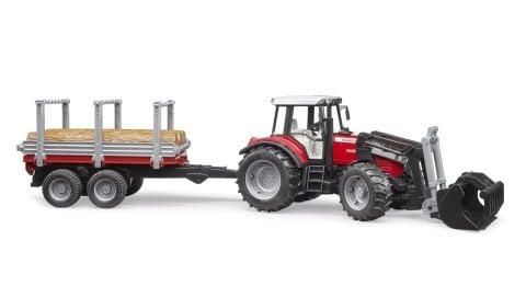 Bruder Massey Ferguson 7480 Ve Kütük Taşıma ve Römork BR02046