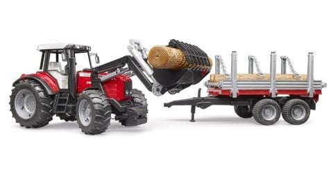 Bruder Massey Ferguson 7480 Ve Kütük Taşıma ve Römork BR02046