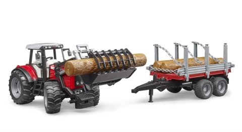 Bruder Massey Ferguson 7480 Ve Kütük Taşıma ve Römork BR02046