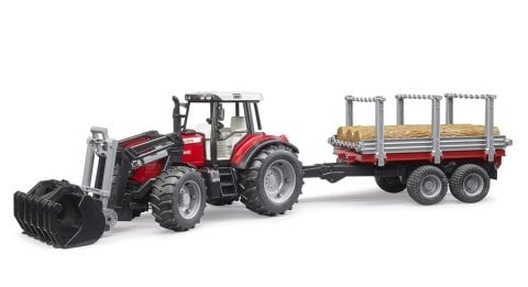 Bruder Massey Ferguson 7480 Ve Kütük Taşıma ve Römork BR02046