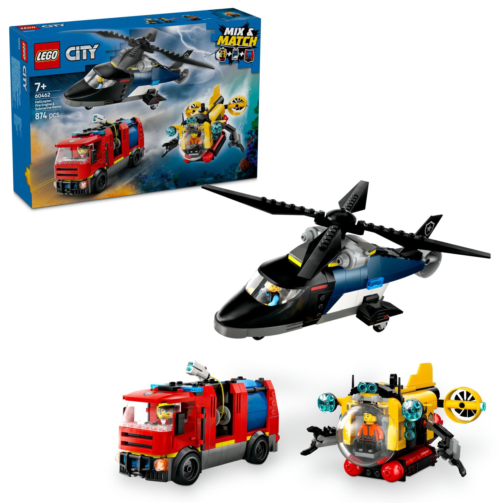Lego City Helikopter İtfaiye Kamyonu Denizaltı 60462